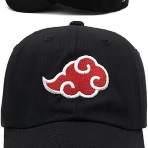 Naruto Hat Adjustable Snapback Uchiha Akatsuki Logo Baseball Cap with Necklace